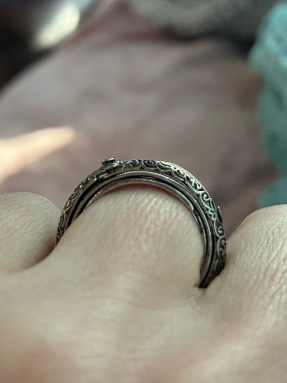Rare 4 Interlocking Ring Set Size 5 Vintage Love Forever Signatures Inscribed - Picture 9 of 13